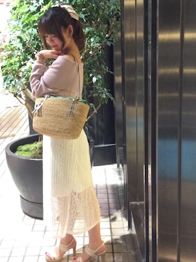 「TOPKAPI（トプカピ）のアイテム（かごバッグ）」を使った、Doronjoさん（レディース・165cm）の春コーディネート