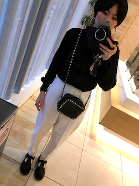 「ジャージーパンツ」｜「アイテム（ブーツ）」を使った、CHIHOOOOさん（レディース・164cm）の春コーディネート