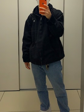 「ZOZO（ゾゾ）のストレートデニムパンツ［MEN］（デニムパンツ）」を使った、🍅さん（メンズ・168cm）の春コーディネート