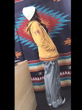 「チャイハネ（チャイハネ）のアイテム（ニットキャップ/ビーニー）」を使った、cuoreさん（レディース・157cm）の秋コーディネート