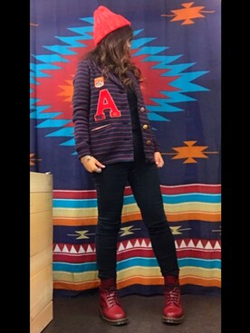 「チャイハネ（チャイハネ）のアイテム（ニットキャップ/ビーニー）」を使った、cuoreさん（レディース・157cm）の秋コーディネート
