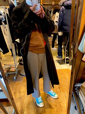 「417 EDIFICE（フォーワンセブンエディフィス）のアイテム（スラックス）」を使った、なゆさん（メンズ・172cm）の冬コーディネート