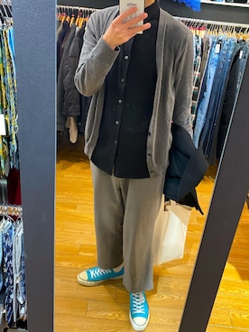 「417 EDIFICE（フォーワンセブンエディフィス）のアイテム（スラックス）」を使った、なゆさん（メンズ・171cm）の冬コーディネート