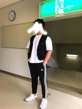「Gosha Rubchinskiy（ゴーシャラブチンスキー）のアイテム（パンツ）」を使った、まえこーさん（メンズ・170cm）の夏コーディネート
