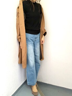 「URBAN RESEARCH DOORS（アーバンリサーチドアーズ）のデニムワイドパンツ（デニムパンツ）」を使った、KEIさん（レディース・168cm）の春コーディネート