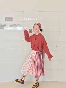 「TYAKASHAのアイテム（帽子）」を使った、🎈🧸⓪Ⓥ⓪さん（レディース・163cm）の秋コーディネート