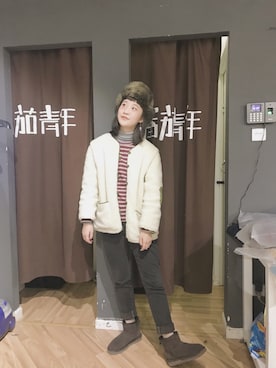 「TYAKASHAのアイテム（パンツ）」を使った、🎈🧸⓪Ⓥ⓪さん（レディース・163cm）の冬コーディネート