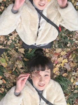 「flower（フラワー）のアイテム（ブルゾン）」を使った、🎈🧸⓪Ⓥ⓪さん（レディース・163cm）の冬コーディネート