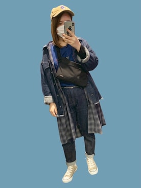 「RNA（アールエヌエー）のアイテム（その他アウター）」を使った、mさん（レディース・150cm）の秋コーディネート