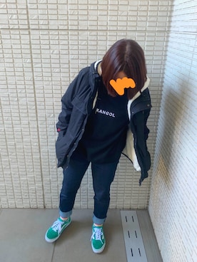 「RNA」｜「アイテム（マウンテンパーカー）」を使った、mさん（レディース・150cm）の冬コーディネート
