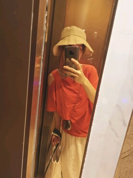 「Yohji Yamamoto（ヨウジヤマモト）のアイテム（アクセサリー）」を使った、niniさん（レディース・160cm）の夏コーディネート