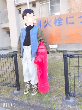 「Otonato（オトナト）のアイテム（ノーカラージャケット）」を使った、a26oさん（キッズ・125cm）の冬コーディネート