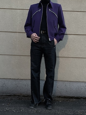 「70's」｜「アイテム（ブルゾン）」を使った、MSKさん（メンズ・183cm）の春コーディネート