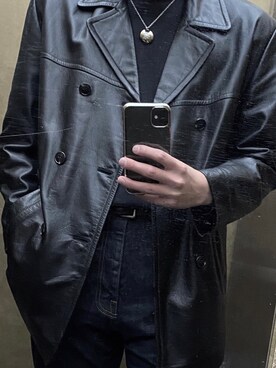「フレアデニム」｜「アイテム（PC・スマホグッズ/家電）」を使った、MSKさん（メンズ・183cm）の春コーディネート