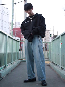 「NEONSIGN（ネオンサイン）のアイテム」を使った、いいださん（メンズ・175cm）の冬コーディネート