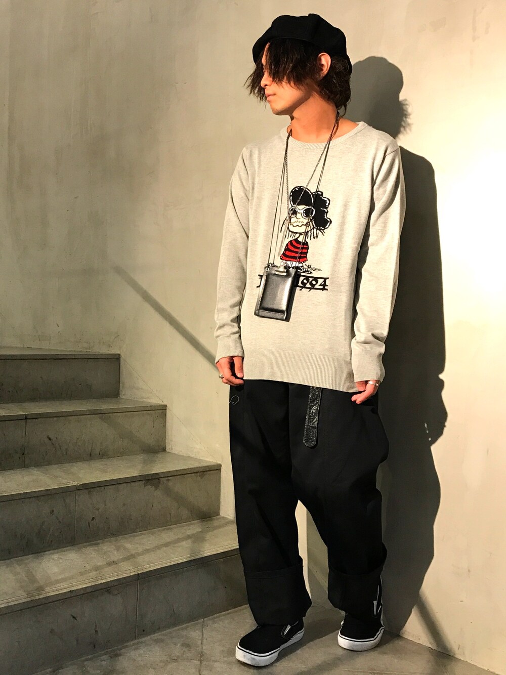 「秋服準備はじめました、秋コーデ、シンプル、ワイドパンツ、ニット、レミレリーフ、ootd、outfit、B2nd」｜「REMI RELIEFのアイテム（ニット/セーター、グレー系）」を使った、mitsuakiさん（メンズ・168cm）の秋コーディネートの1枚目の写真
