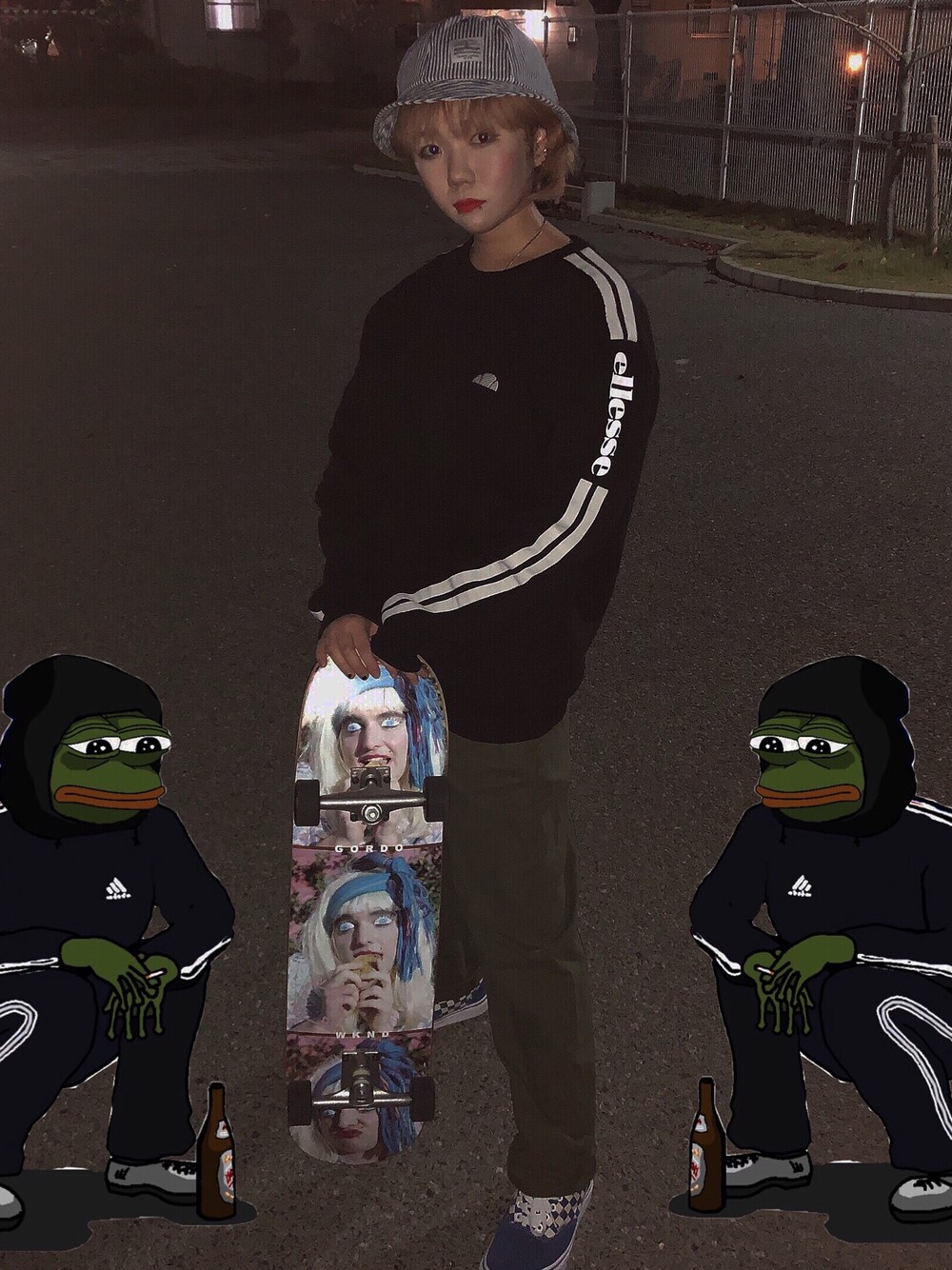「オーバーサイズ、スケボー、ストリート、アメカジ、韓国ファッション」｜「VANSのVANS ヴァンズ ERA エラ VN0A38FRP0U 19SP (P.CHK)BLU/WHT（スニーカー、ブルー系）」を使った、오하나さん（レディース・156cm）の冬コーディネートの1枚目の写真
