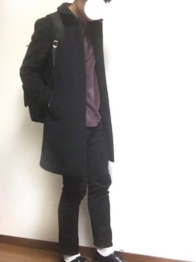 「アイテム（ステンカラーコート）」を使った、Ritoさん（メンズ・173cm・10代）の冬コーディネート