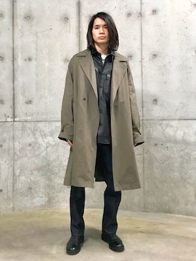 「ADAM ET ROPE'（アダムエロペ）のアイテム（トレンチコート）」を使った、つじかわさん（メンズ・173cm）の春コーディネート