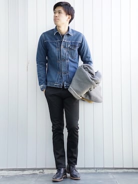 「栄」｜「アイテム（ブルゾン）」を使った、KUROさん（メンズ・183cm）の冬コーディネート