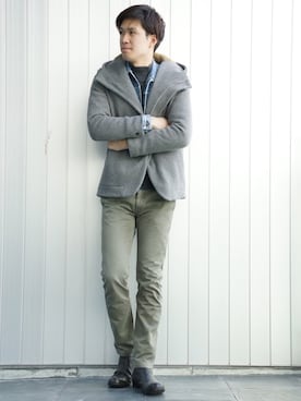 「栄」｜「アイテム（ブルゾン）」を使った、KUROさん（メンズ・183cm）の冬コーディネート