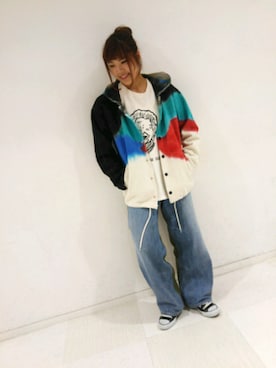 「RNA（アールエヌエー）のアイテム（その他アウター）」を使った、Makiさん（レディース・158cm）の秋コーディネート