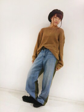 「ニット#オシャレデニム#秋#カジュアル#RNA#MEDIA#」｜Makiさん（レディース・158cm）の秋コーディネート