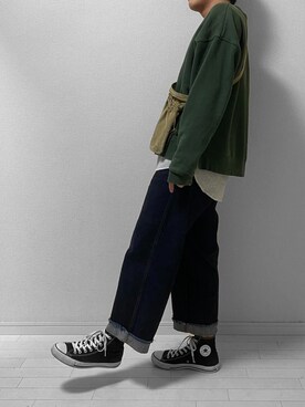 「アイテム（ボディバッグ/ウエストポーチ）」を使った、ふくさん（メンズ・170cm）の春コーディネート