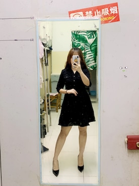 「通勤穿搭」｜「アイテム（ワンピース/ドレス）」を使った、有一只袜子さん（レディース・161cm）の冬コーディネート