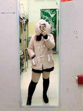 「日系极简」｜「アイテム（その他アウター）」を使った、有一只袜子さん（レディース・161cm）の冬コーディネート