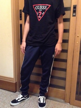 「アイテム（スラックス）」を使った、kさん（メンズ・171cm・10代）の秋コーディネート