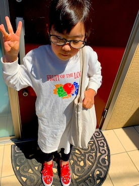 「FRUIT OF THE LOOM（フルーツオブザルーム）のアイテム（ワンピース/ドレス）」を使った、AKANEさん（レディース・156cm）の春コーディネート