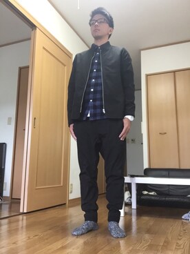 「URBAN RESEARCH（アーバンリサーチ）のアイテム（ノーカラージャケット）」を使った、SEIさん（メンズ・171cm）の冬コーディネート