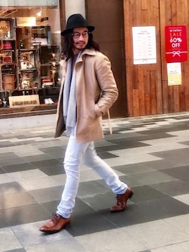 「アイテム（トレンチコート）」を使った、HARAさん（メンズ・172cm・30代）の冬コーディネート