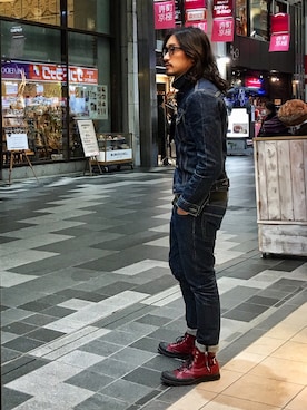 「GAP（ギャップ）のアイテム（デニムジャケット）」を使った、HARAさん（メンズ・172cm）の冬コーディネート