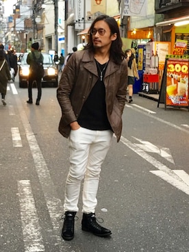 「SCHLUSSEL（シュリセル）のアイテム」を使った、HARAさん（メンズ・172cm）の冬コーディネート