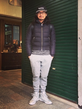 「GAP（ギャップ）のアイテム（ダウンジャケット/コート）」を使った、HARAさん（メンズ・172cm）の冬コーディネート