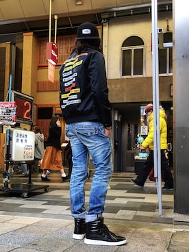 「WACKO MARIA（ワコマリア）のアイテム（ジャケット/アウター）」を使った、HARAさん（メンズ・172cm）の冬コーディネート