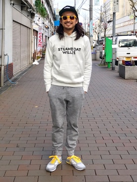 「UNIQLO（ユニクロ）のアイテム（パーカー）」を使った、HARAさん（メンズ・172cm）の春コーディネート
