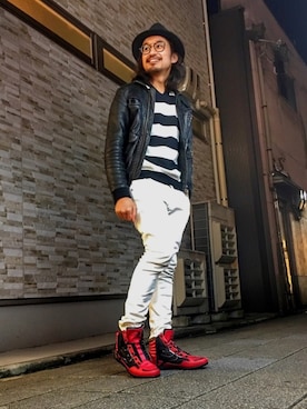 「CODEのアイテム」を使った、HARAさん（メンズ・172cm）の春コーディネート