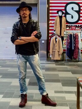 「CODEのアイテム」を使った、HARAさん（メンズ・172cm）の秋コーディネート