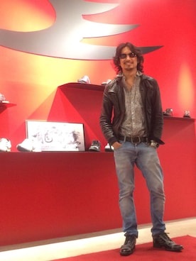 「Lui's（ルイス）のアイテム（ライダースジャケット）」を使った、HARAさん（メンズ・172cm）の秋コーディネート