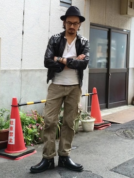 「CODEのアイテム」を使った、HARAさん（メンズ・172cm）の秋コーディネート
