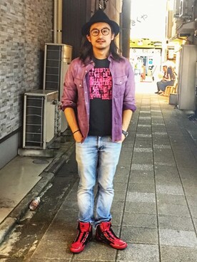 「no brand（ノーブランド）のアイテム（ジャケット/アウター）」を使った、HARAさん（メンズ・172cm）の春コーディネート