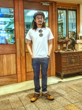 「DRAGON BEARD（ドラゴンベアード）のアイテム」を使った、HARAさん（メンズ・172cm）の春コーディネート