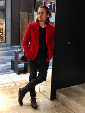 テーラードジャケットを使った 赤いジャケット のメンズ人気ファッションコーディネート ユーザー ショップスタッフ Wear