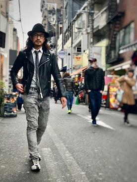 「CODEのアイテム」を使った、HARAさん（メンズ・172cm）の冬コーディネート
