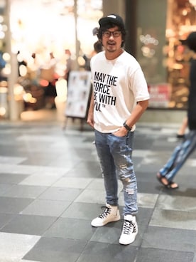 「アイテム（キャップ）」を使った、HARAさん（メンズ・172cm）の秋コーディネート