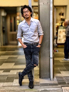 「DRAGON BEARD（ドラゴンベアード）のアイテム」を使った、HARAさん（メンズ・172cm）の秋コーディネート