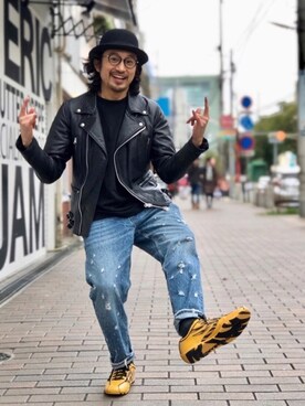ライダースジャケットを使った「阪神タイガース」の人気ファッション